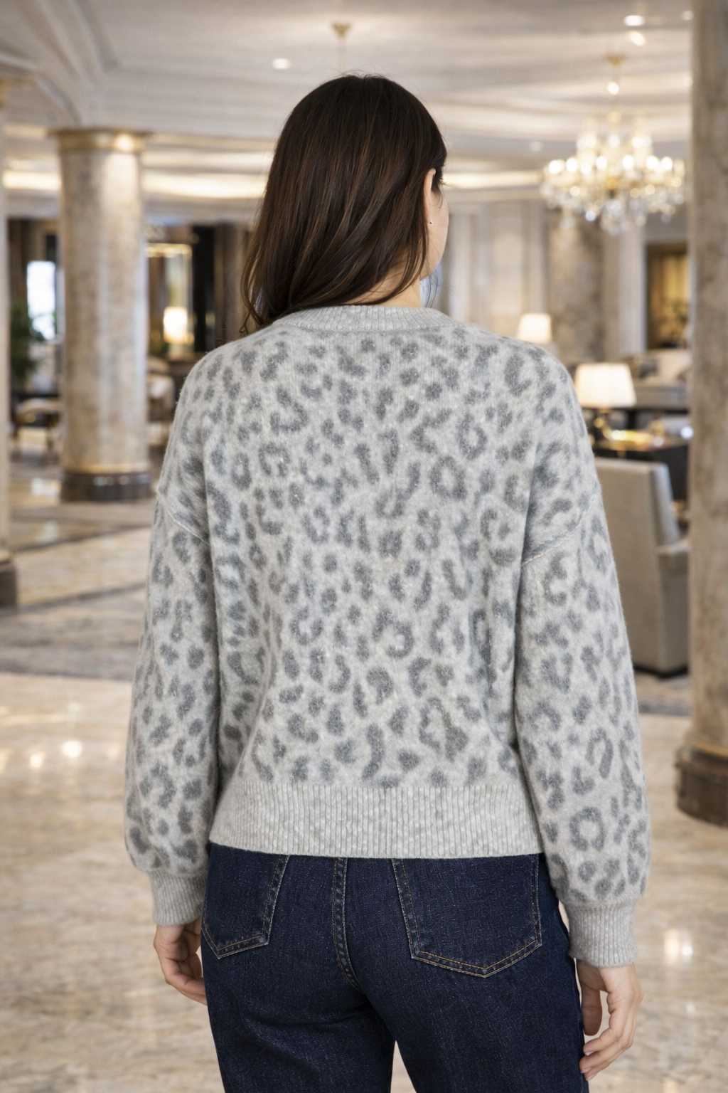Gilet léopard gris