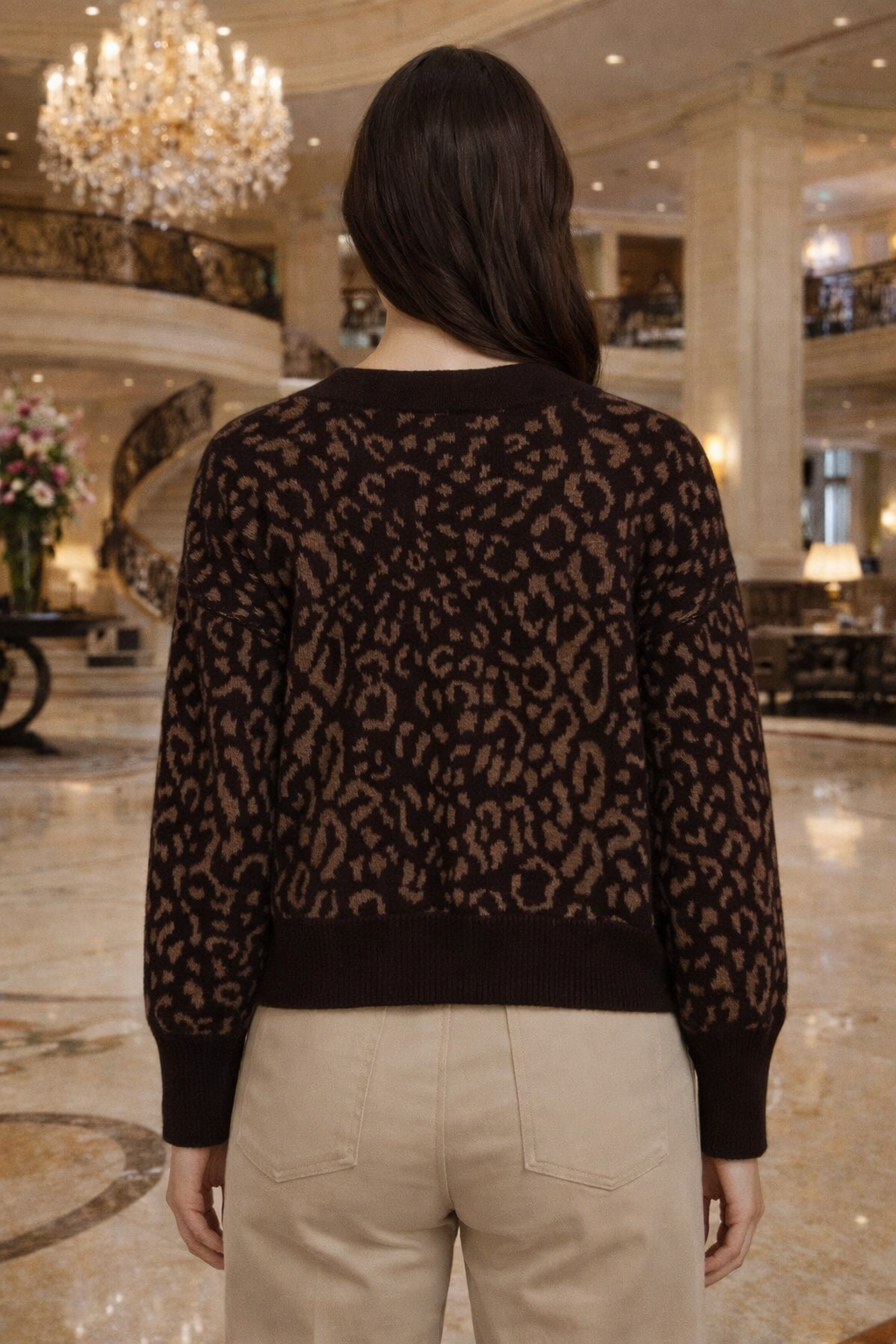 Gilet léopard chocolat